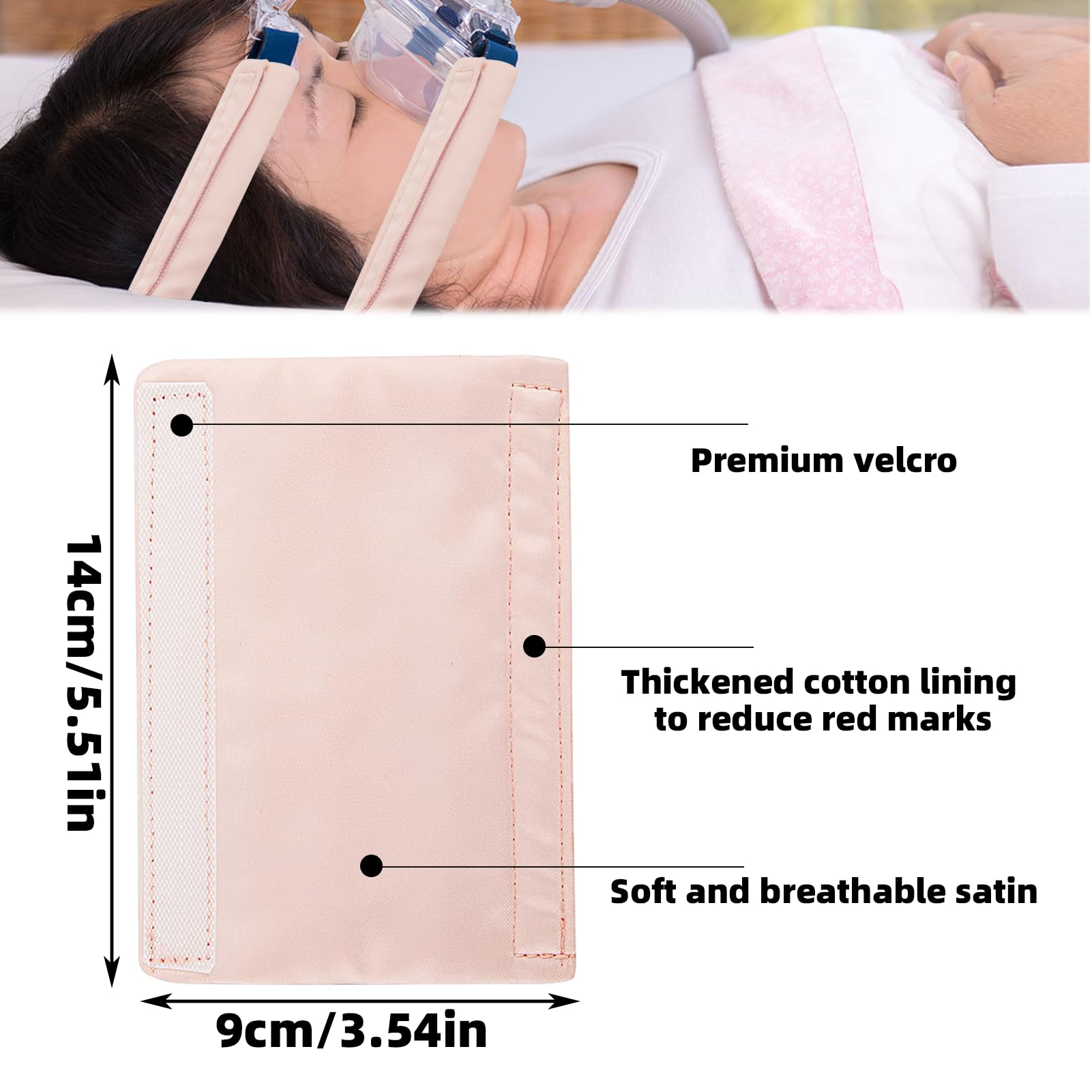 6 Pack Satin CPAP Strap Covers, Universal CPAP Strap Cushions, Comfort CPAP Mask Cushions fit Most CPAP Mask and Headgear can Re