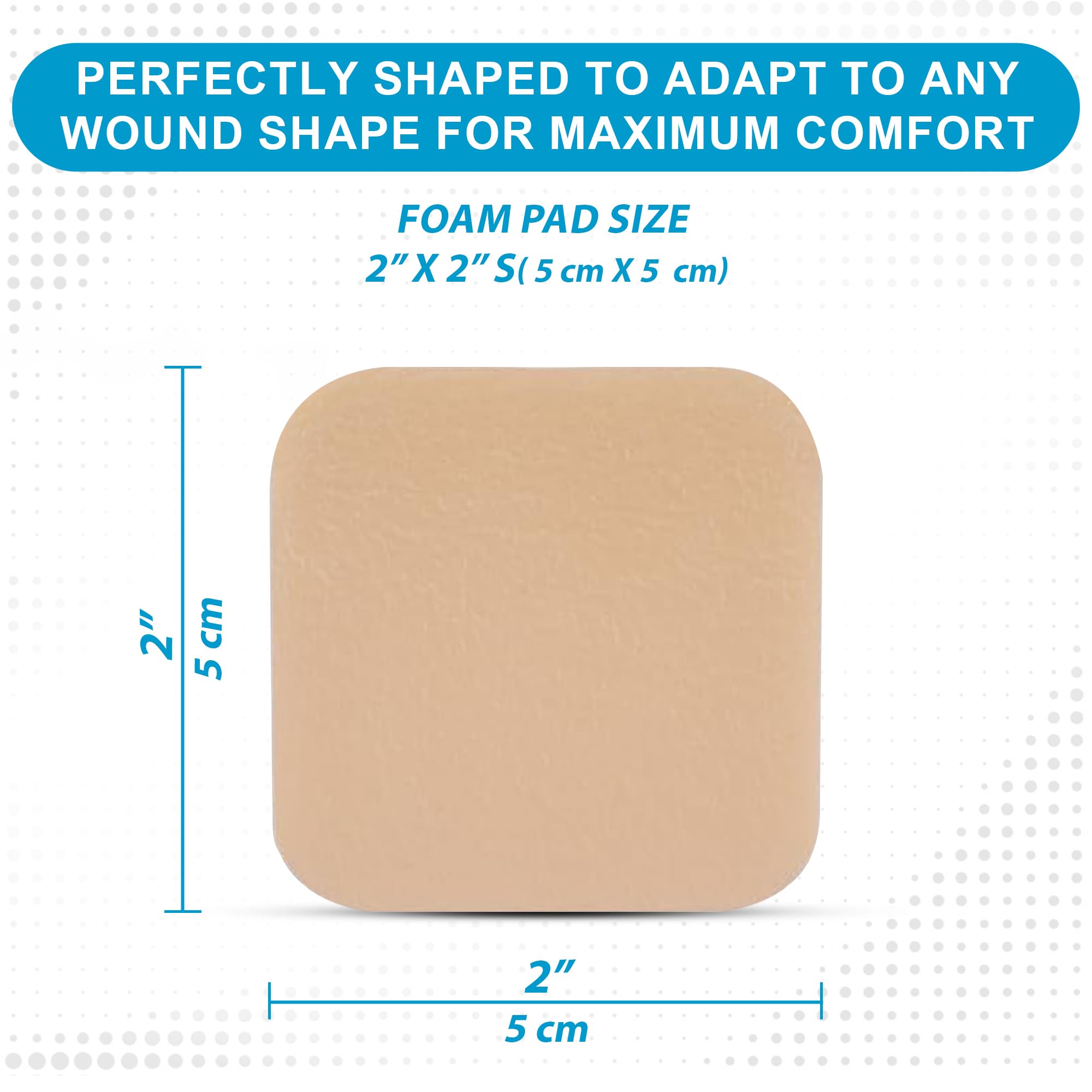 MedVance TM Foam - Waterproof Non-Adhesive Hydrophilic Foam Dressing 2X 2 Box of 5 dressings