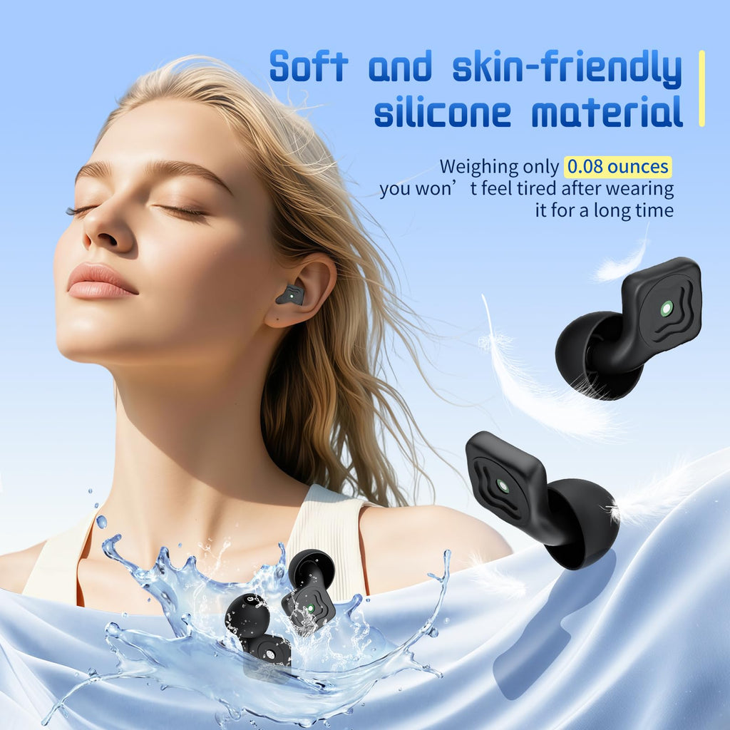 Yukezer Ear Plugs for Sleeping Noise Cancelling, 45 dB Reusable Noise Cancelling Silicone Earplugs with 8 Ear Tips, Suitable for