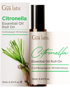 Gya Labs Citronella Essential Oil Roll on - 100% Pure Natural Citronella Oil Roller, Natural Aromatherapy, Travel Size (0.34 Fl 