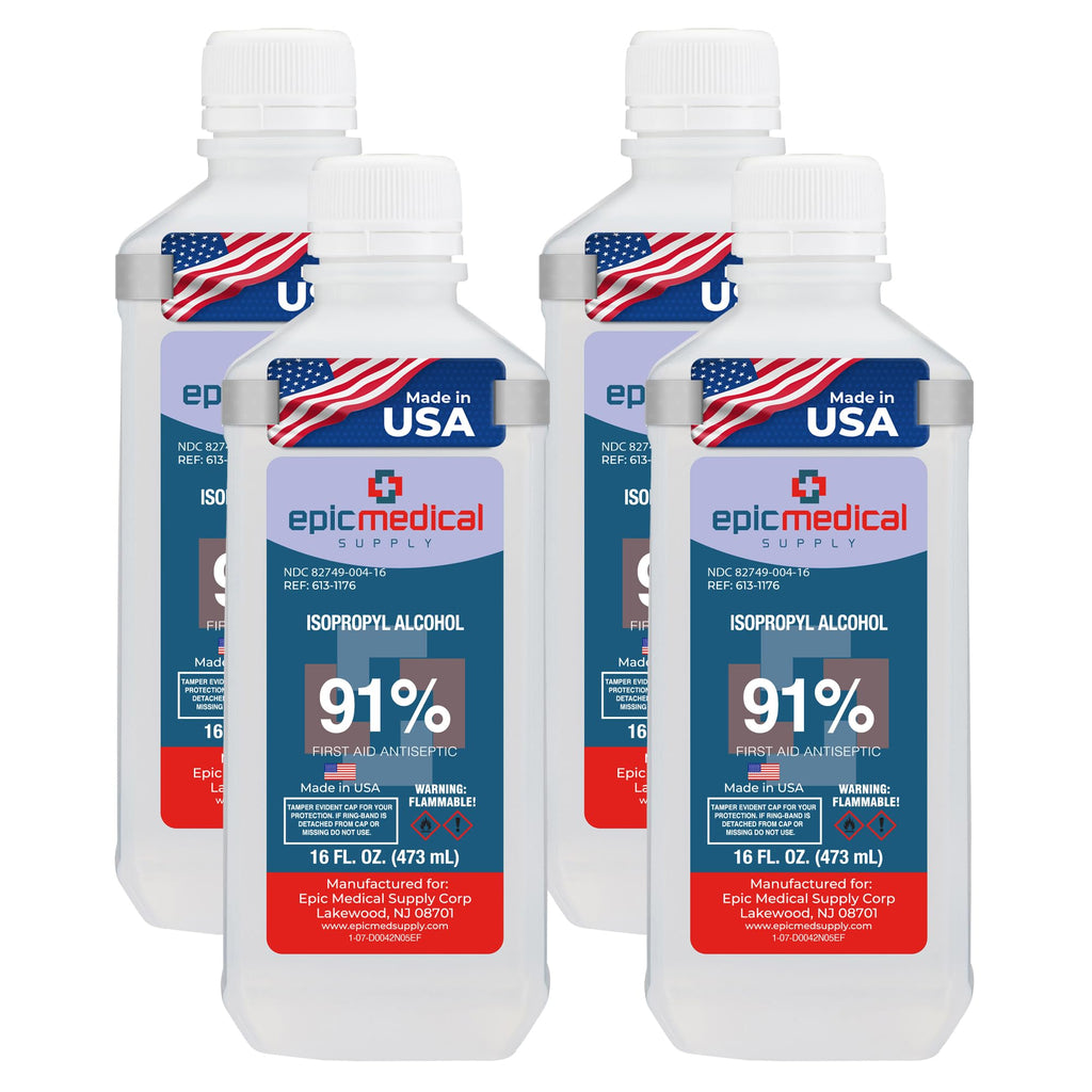 Epic Medical Supply 91% Percent Isopropyl Alcohol 91, Rubbing Alcohol ...