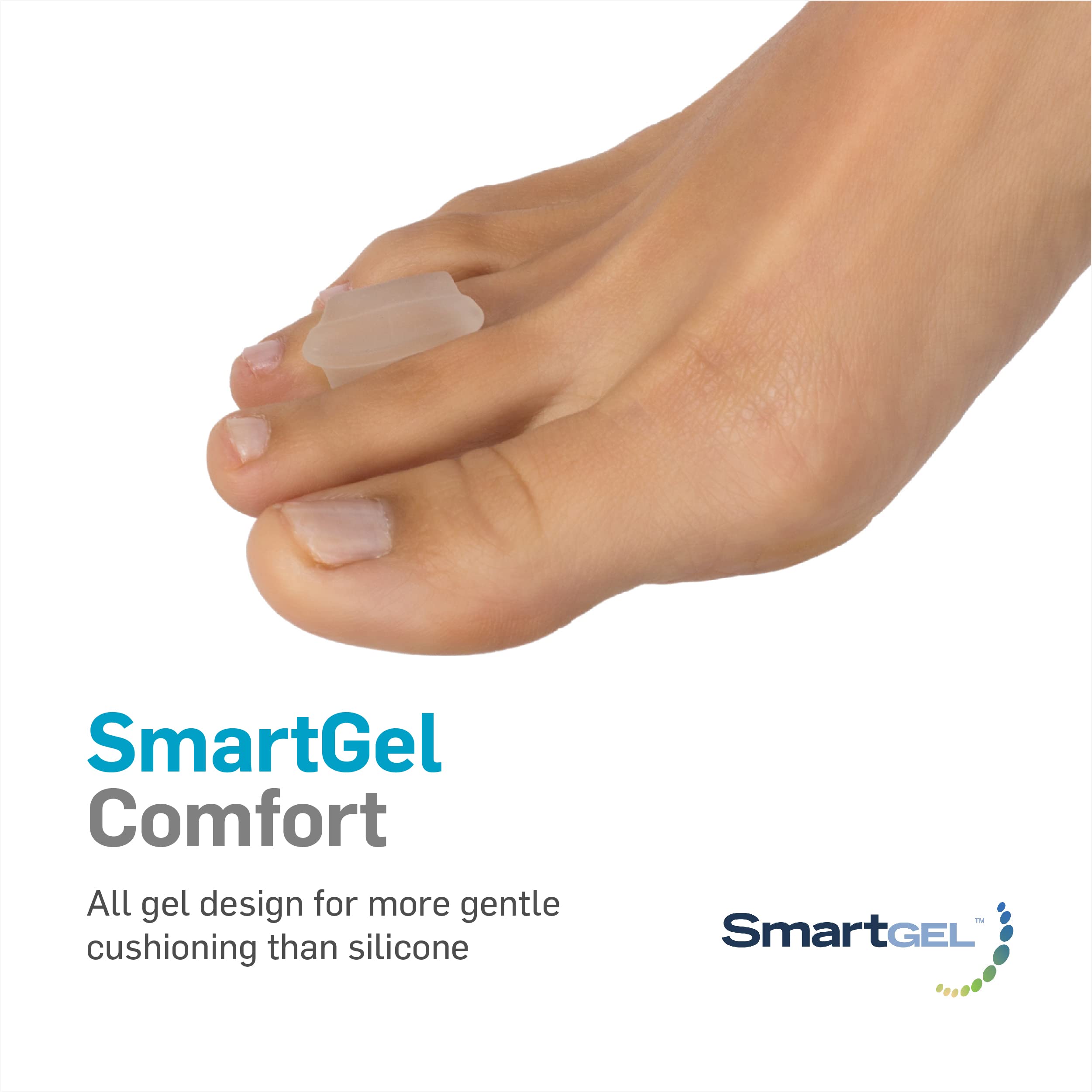 NatraCure Advanced Gel Toe Separator (w/Toe Loop) - Spacer, Corrector, Straightener to Cushion and Align Bent, Crooked, Overlapp