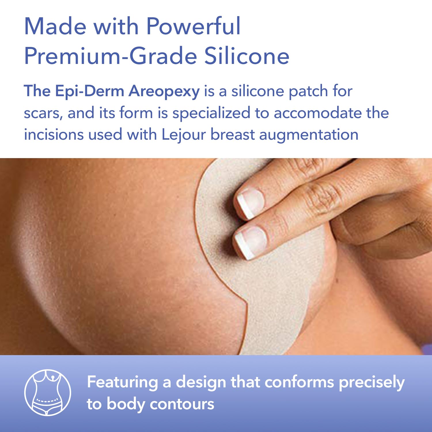 EpiDerm Areopexy Silicone Scar Sheets - Reusable, Washable & Customizable - Lollipop    Shape Ideal for Lejour Breast Augmentati