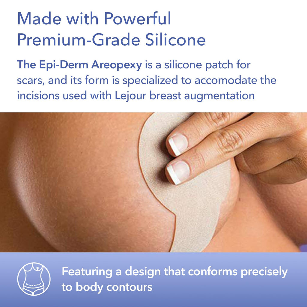 EpiDerm Areopexy Silicone Scar Sheets - Reusable, Washable & Customizable - Lollipop    Shape Ideal for Lejour Breast Augmentati