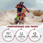 Motorcycle Ear Plugs, Wind Noise Reduction Keep Comms Clear & Comfort Under Helmet, 27dB Reusable Earplugs for Motor, Motorbike,