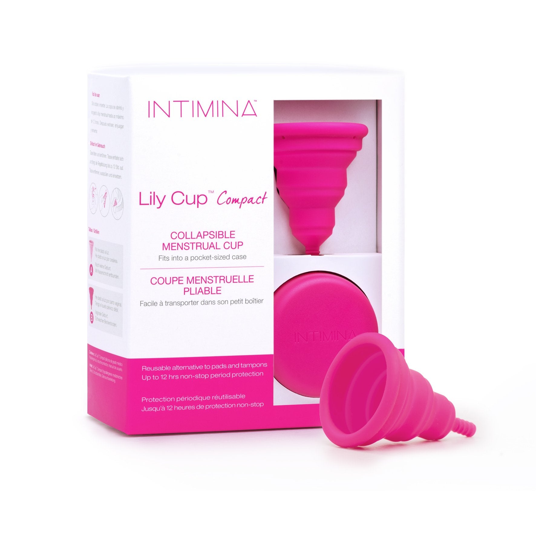 Intimina Lily Cup Compact - Small Menstrual Cup with Flat-fold Compact Design, Disposable Menstrual Cups, Period Cup Reusable (S