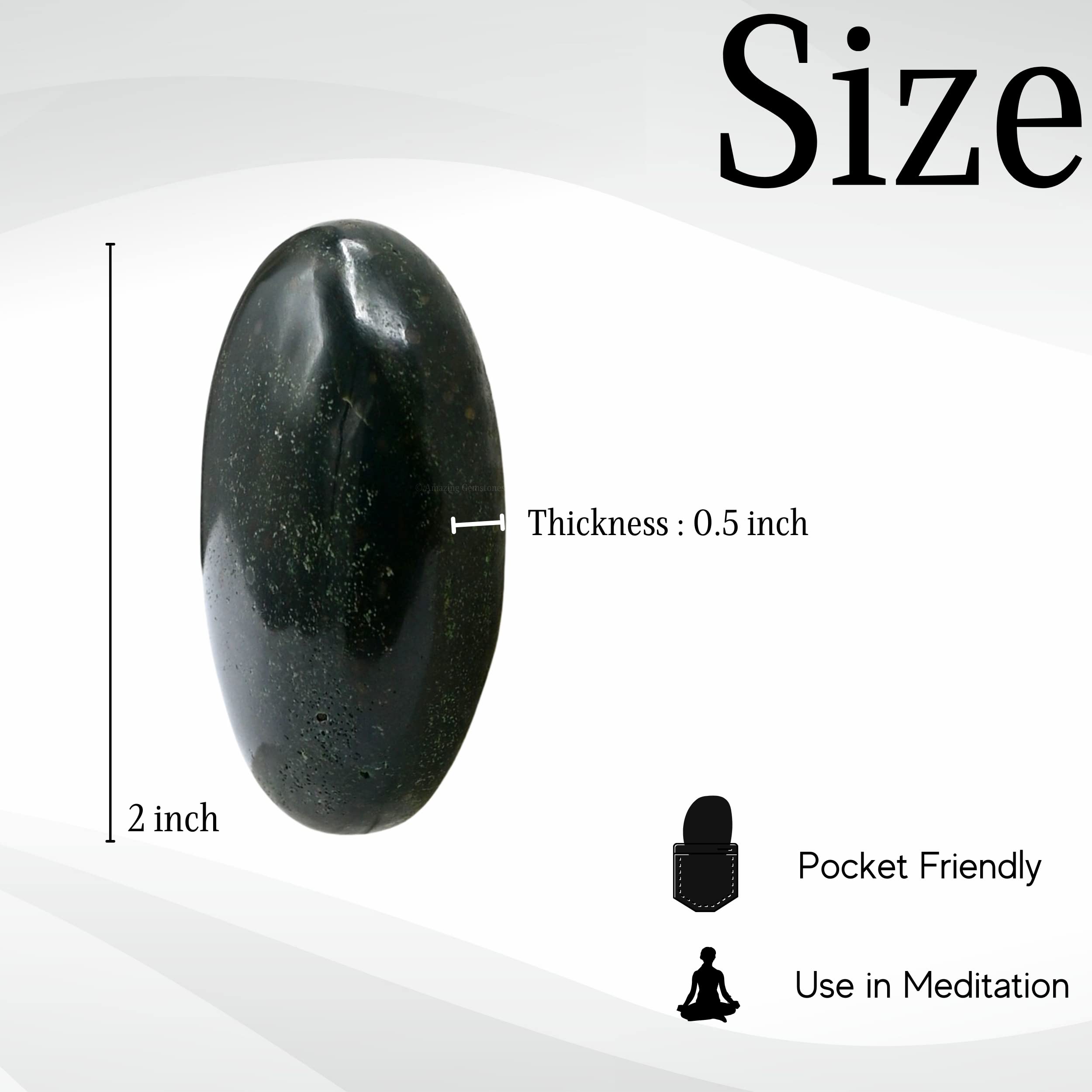 Bloodstone Crystals and Healing Stones - Large Palm Stone Crystals Piedra - Crystal for Good Luck, Balanced Positive Energy, Med