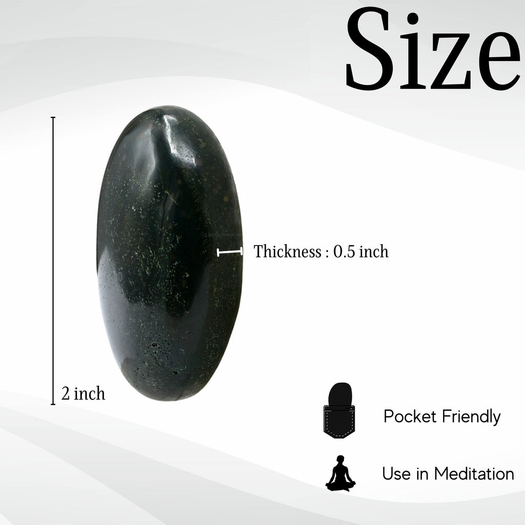 Bloodstone Crystals and Healing Stones - Large Palm Stone Crystals Piedra - Crystal for Good Luck, Balanced Positive Energy, Med