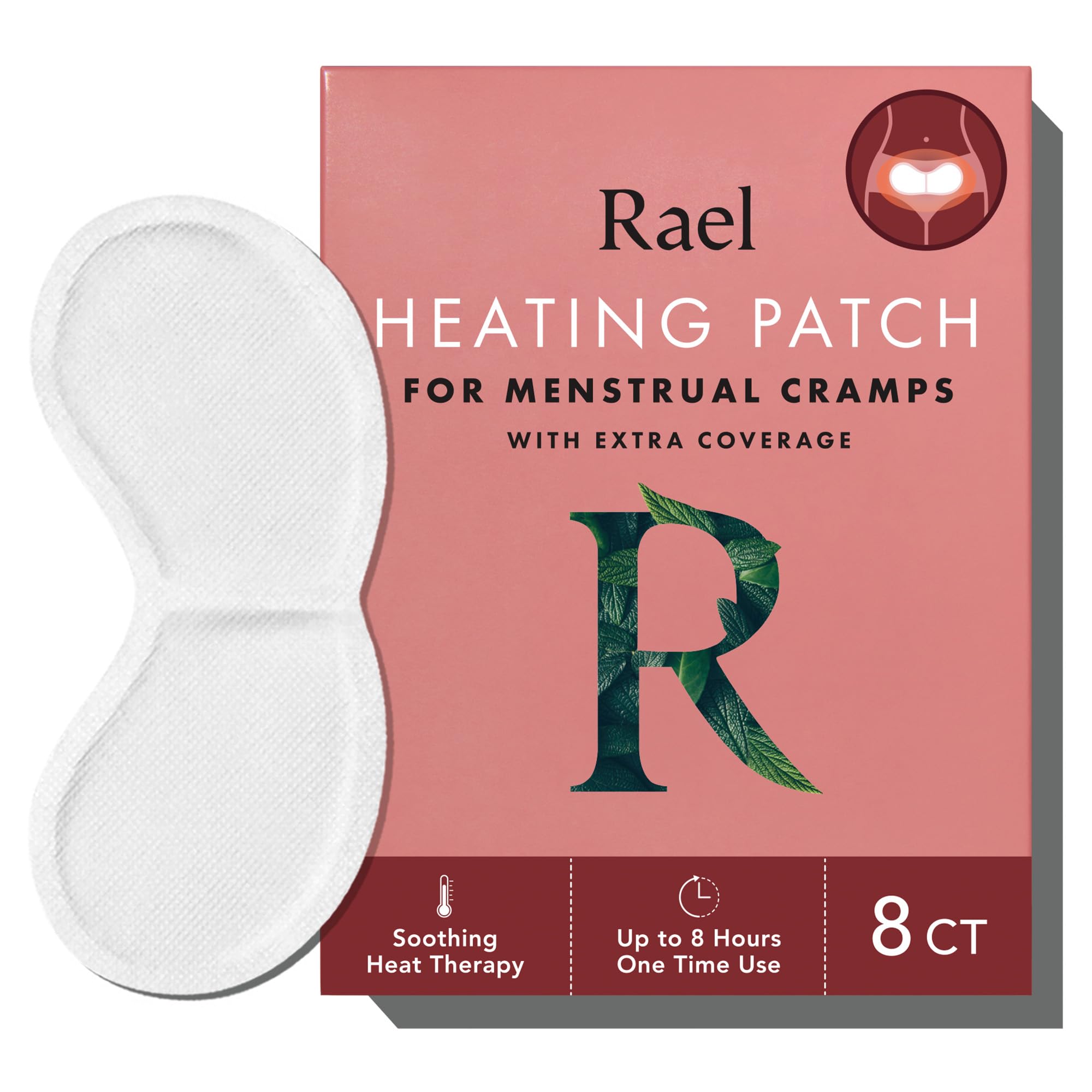 Rael Heating Pad, Herbal Heating Patches - Period Heating Pads for Cramps, Heat Therapy, Large Size for Extra Coverage, All Skin
