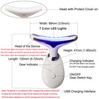 Face Neck Massager with 7-Color Light Modes for Face Sculpting Skin Care,Tightening,Smoothness - Red LED Light Therapy Device To