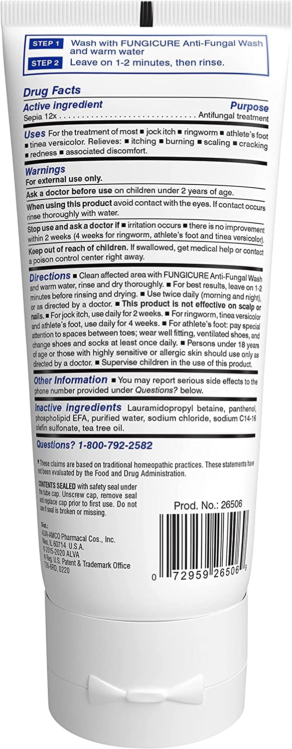 FungiCure Medicated Anti-Fungal Jock Itch Wash - Treat Jock Itch in The Shower- 6 Fl Oz (Pack of 2)