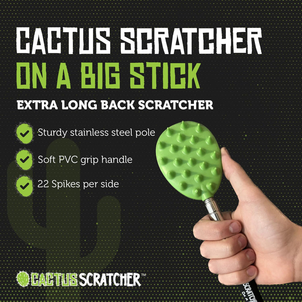 Cactus Scratcher Extendable Big Back Scratcher, Long Stick Double Side Back Scratcher for Adults, Gifts for Men Women, Itch Reli