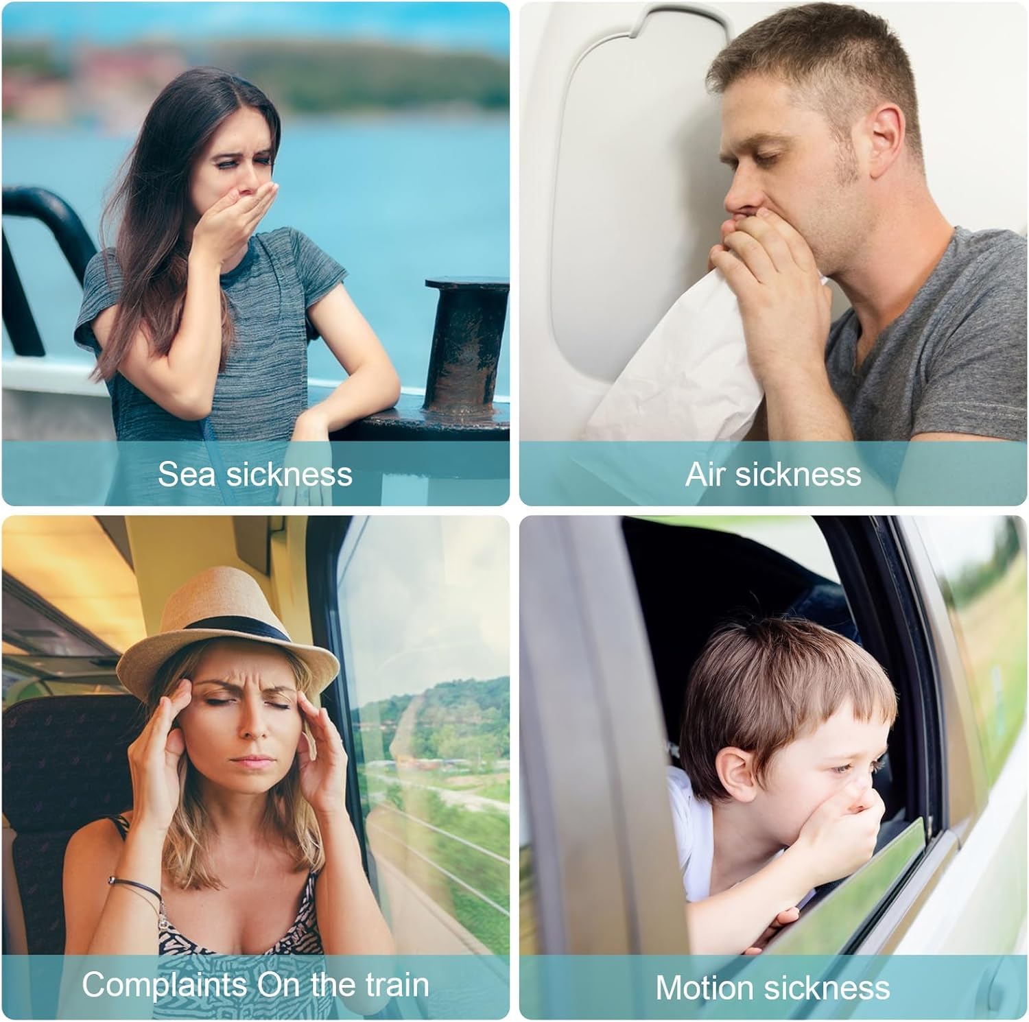 40 Counts Motion Sickness Patches for Car and Boat Rides, Cruise and Airplane Trips - Relieve Dizziness&Vomiting from Seasicknes