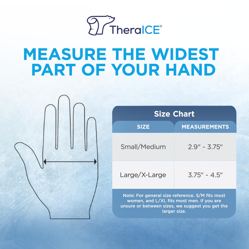 TheraICE Wrist Ice Pack - Soft Gel Ice Pack Wrap Thumb Brace for Either Wrist for Hot & Cold Hand Therapy - Fits Most Women - S/