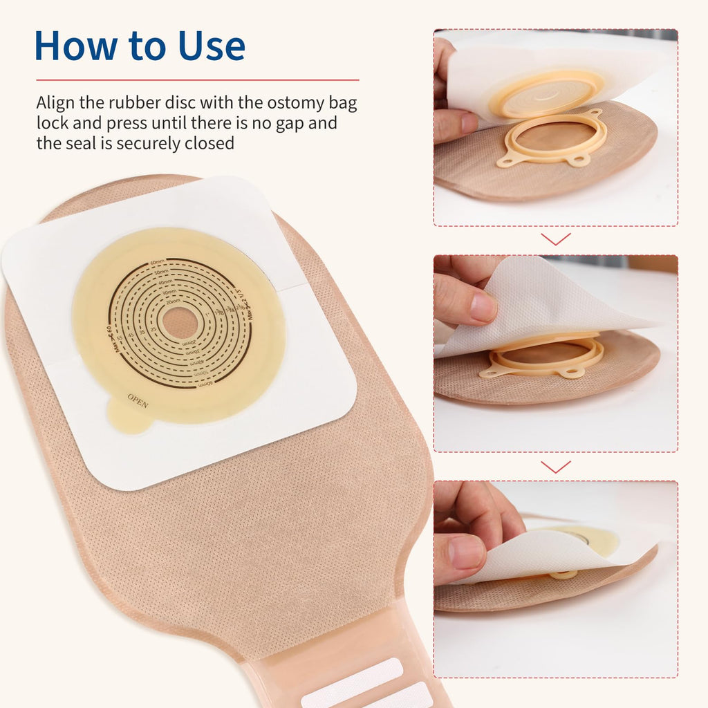 10 Pack Skin Barriers for Two Piece Colostomy Bags, Ostomy Barrier with Non-Woven Border, Cut-to-Fit, 60mm Max