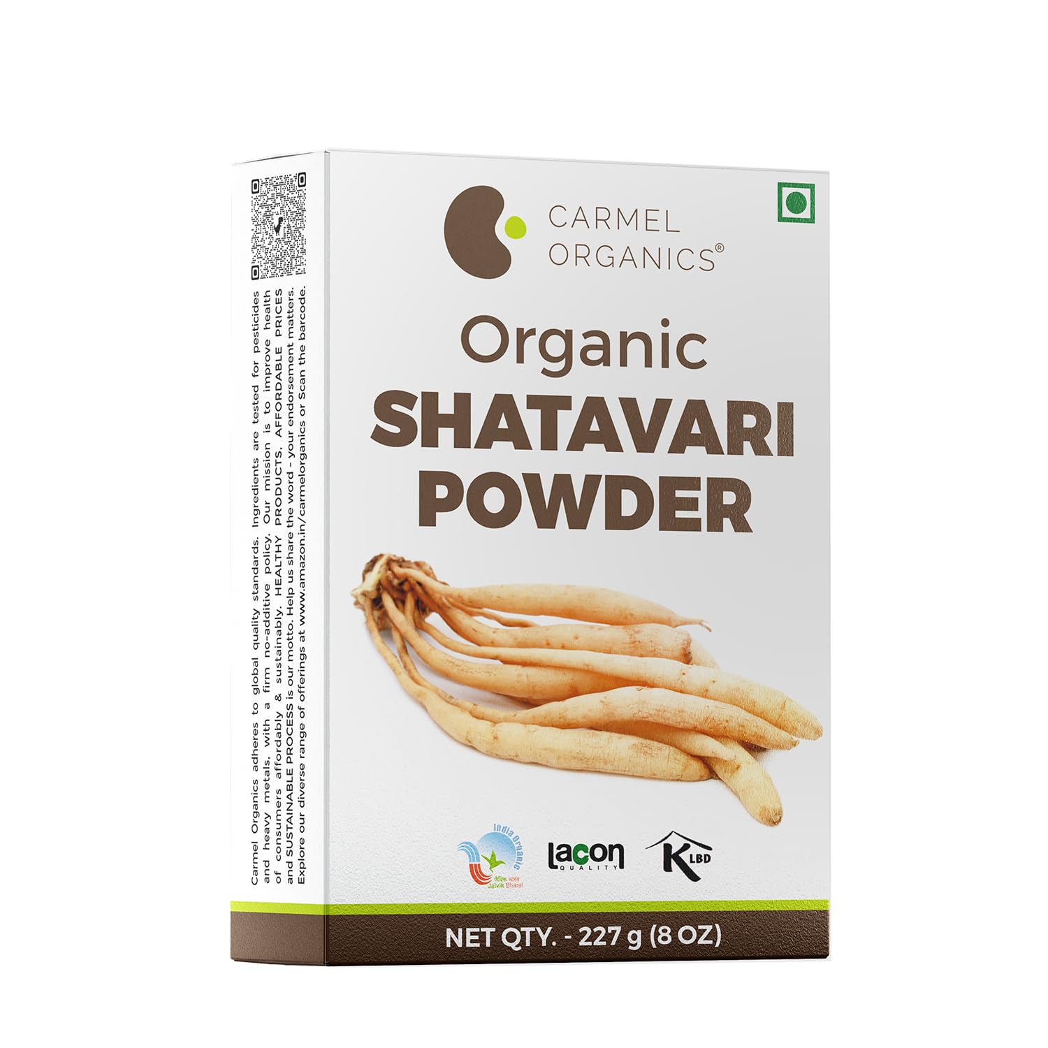Carmel Organics Organic Shatavari Root Powder  227G | Herbal Supplement For Women | Jaivik Bharat Certified | No Added Preserva
