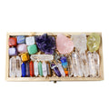 Nvzi Healing Crystals and Stones Kit in Box, Chakra Crystal Set, Amethyst Crystal, Rose Quartz, Citrine, Clear Quartz Wands, Red