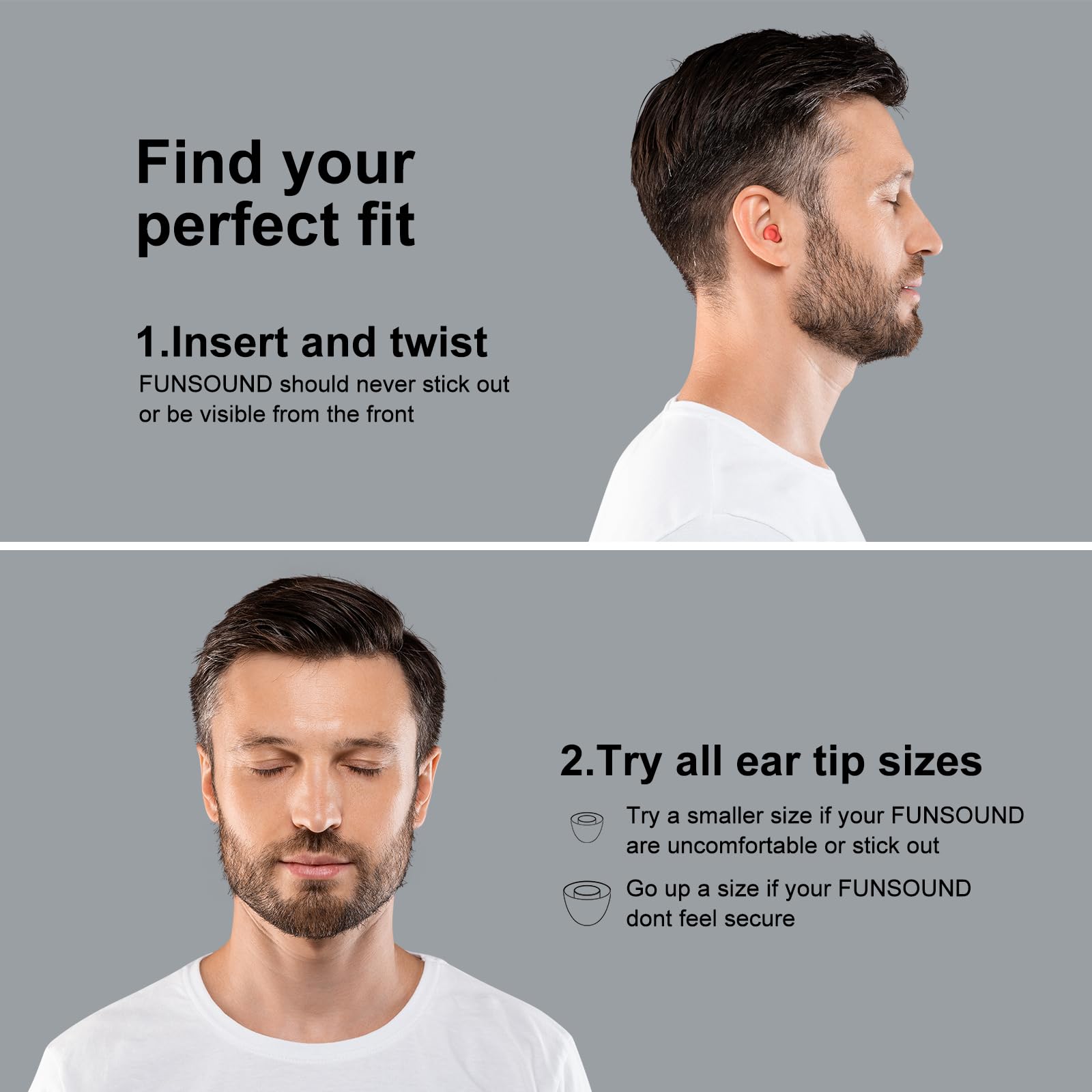 Ear Plugs for Sleeping Noise Reduction Reuseable, Concerts, Focus, Travel, Work, High Fidelity - 7 Pairs Eartips - Flexible Soft