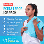 ICEWRAPS 12x21 Extra Large Ice Pack with Soft Fabric Cover | Clay Ice Pack for Physical Therapy | Soft Ice Packs for Injuries Re