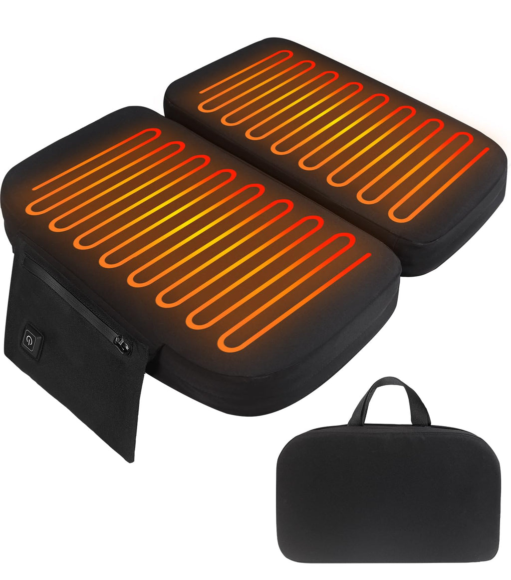 Heated Stadium Seats for Bleachers, Thicken Memory Foam Folding Heated Seat Cushion, Heating Camping Chair Seat Pad Cordless, Se