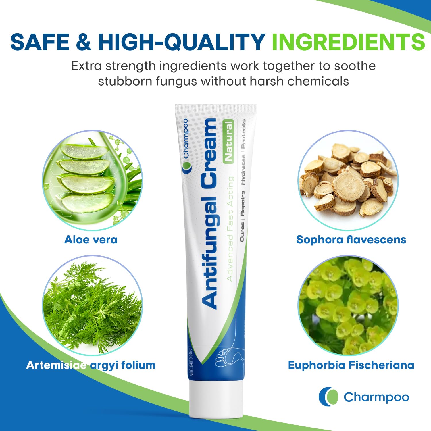 CHARMPOO Antifungal Cream for Foot and Body: Fast Relief Athletes Foot Jock Itch Psoriasis Ringworm Eczema Rashes - Powerful He