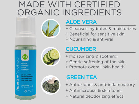 Healthy Hoohoo Gentle Foaming Vulva Cleanser, pH-Balanced Vaginal Soap for Women with Natural & Organic Ingredients, Paraben Fre