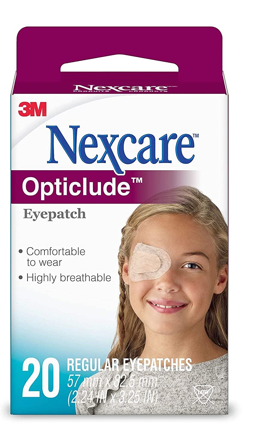 Nexcare Opticlude Orthoptic Eye Patches Regular 20 Count (Pack of 4)