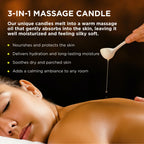 3-in-1 Massage Candle, Lavender Scent - 6 oz. - Candle, Massage Oil & Moisturizer in One - Coconut, Apricot & Soybean Oil - Vega