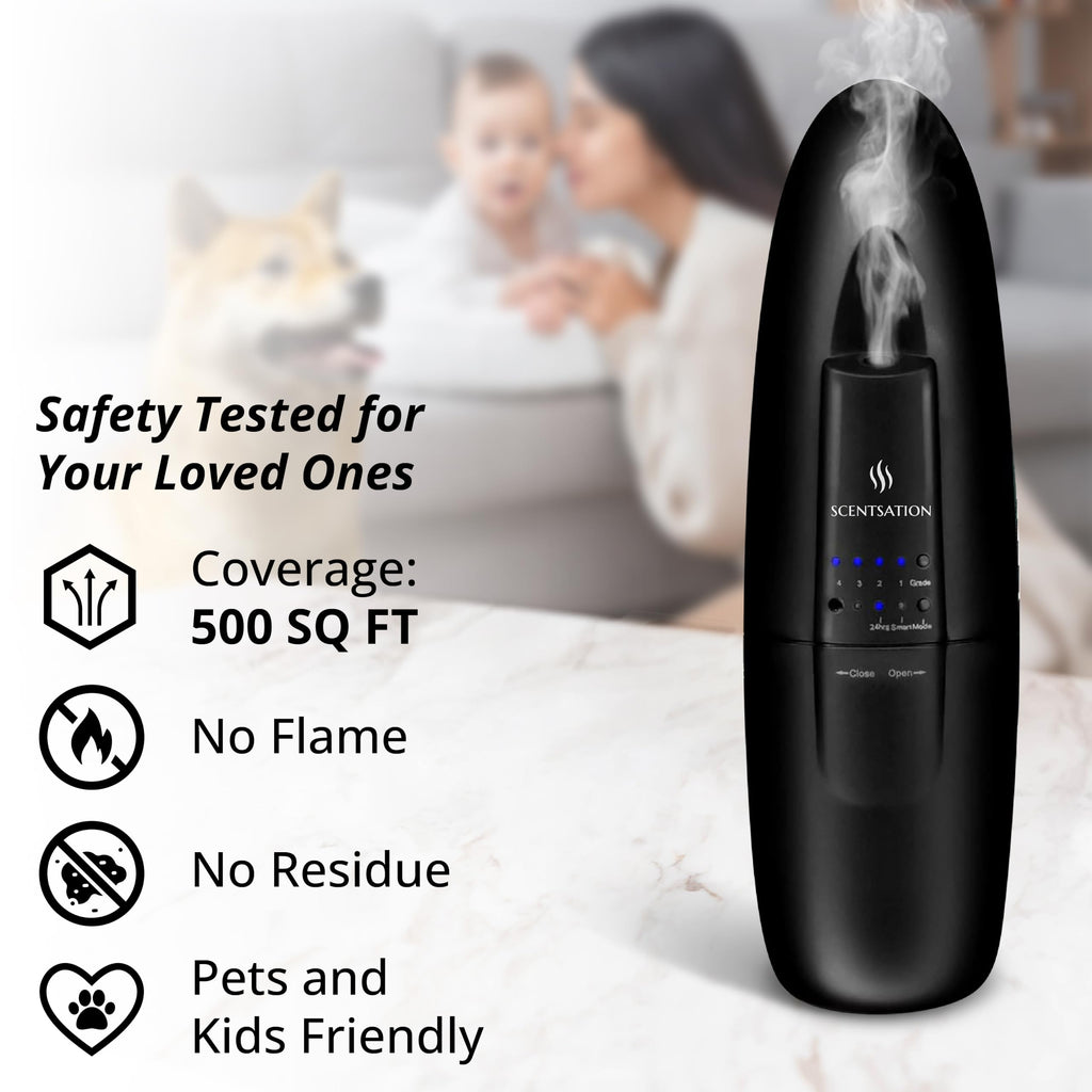 Plug-in Essential Oil Diffuser - Silent & Waterless Aromatherapy - Cold Air Diffusion, Wide Area Coverage up to 500 SqFt - Ideal