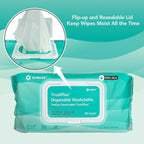 SUNKISS Trustplus Wet Wipes for Adult, Extra Thick 8   x12    Body Cleaning Wipes with Aloe for Elderly Incontinence & Cleansing