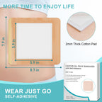 10Pcs Castor Oil Pack Wrap for Liver, Stomach, Belly Button | 8.7 *7.9  Organic Cotton Pads | Highly Absorbent Self-Adhesive Dis