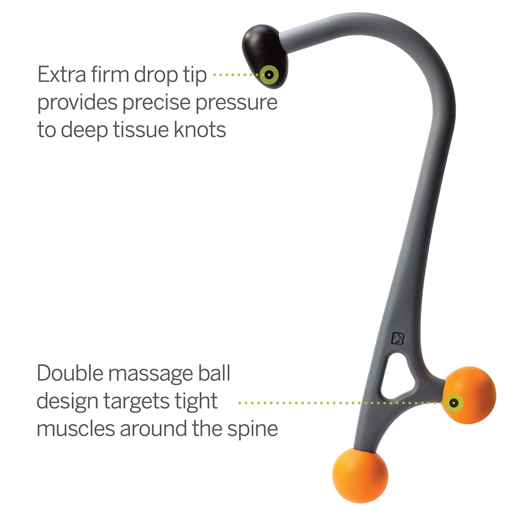 TRIGGERPOINT PERFORMANCE THERAPY AcuCurve Massage Cane for Neck, Back and Shoulders, Gray/Orange