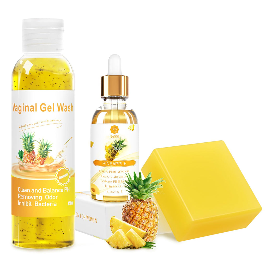 Feminine Wash & Yoni Oil & Yoni Soap Set for Women, Yoni Wash for Vaginal Ph Balance Remove Odor Moisturizing, 1.17 Fl.Oz Femini