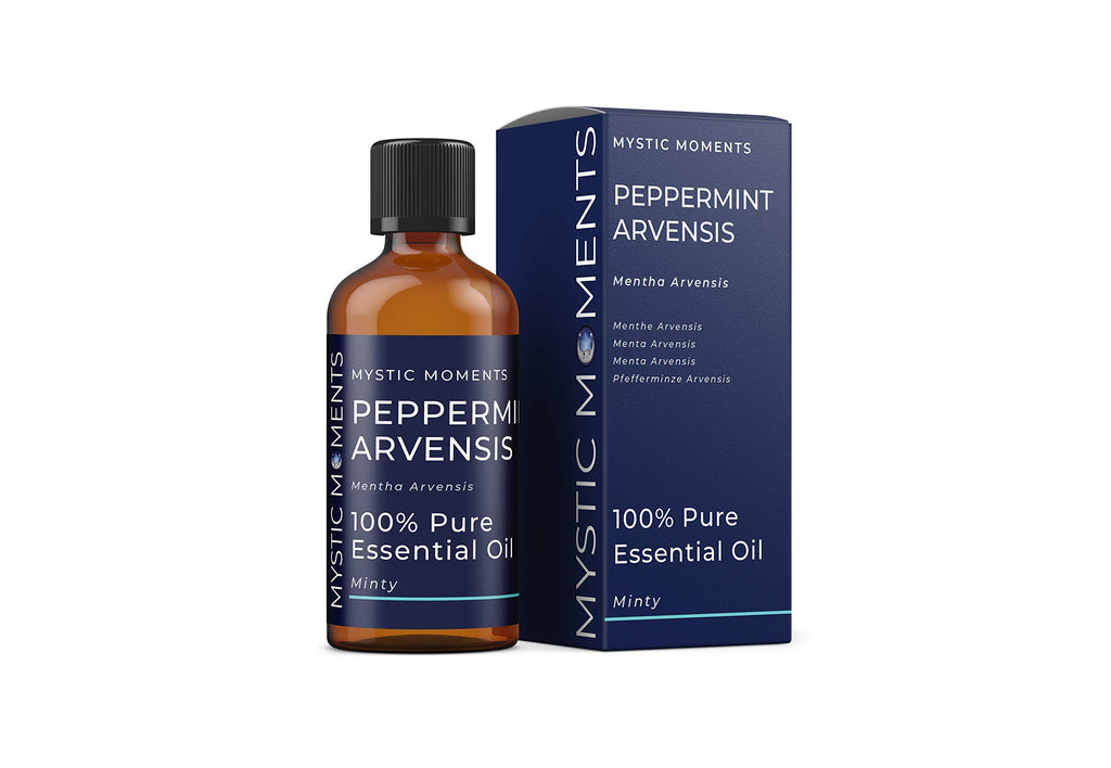 Mystic Moments | Peppermint Arvensis Essential Oil 100ml - Pure & Natural Oil for Diffusers, Aromatherapy & Massage Blends Vegan