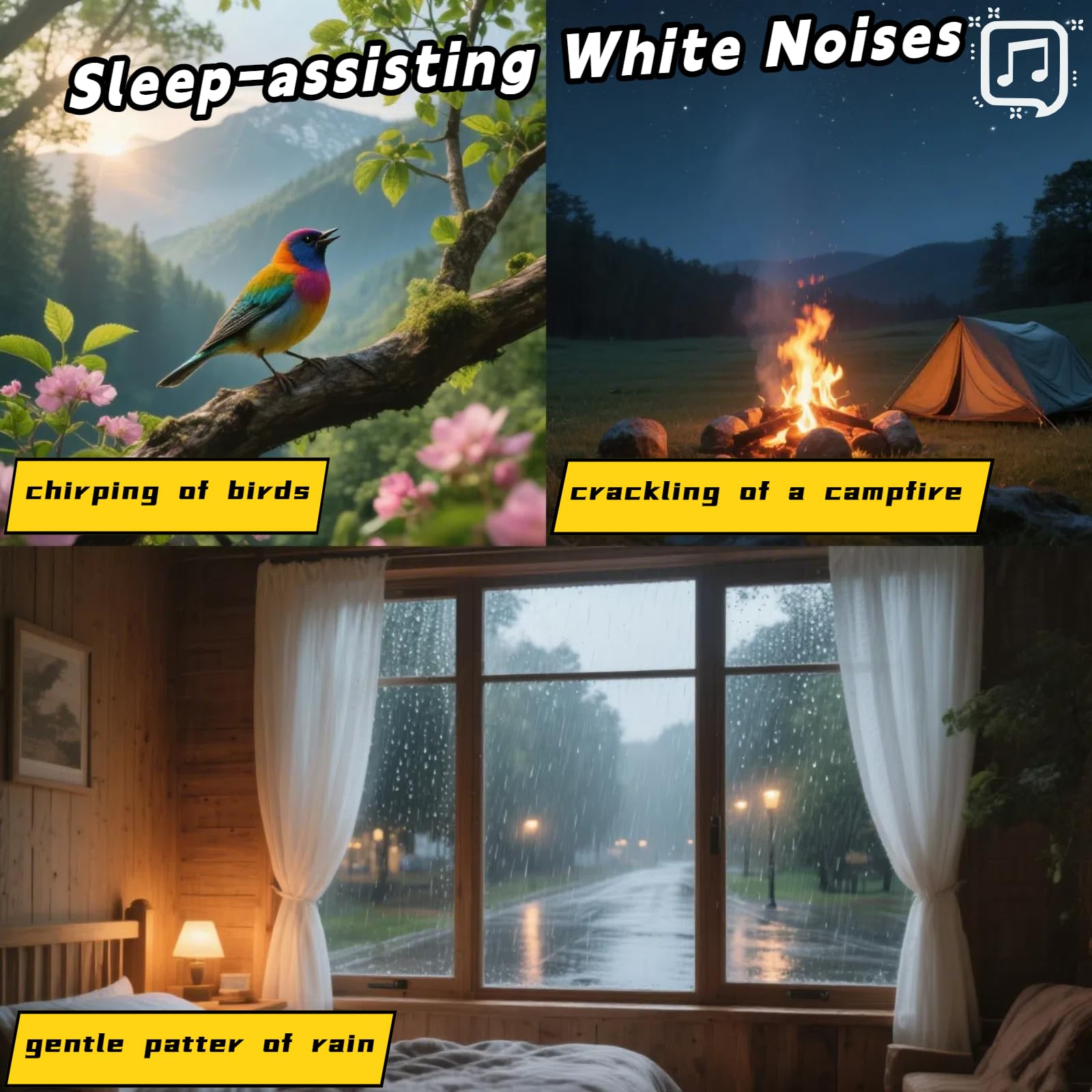 Depulat 4-in-1 7-Color Flame Aroma Essential Oil Diffuser, 450ML Quiet Humidifier for Large Room Mist Adjustable, Bluetooth Spea