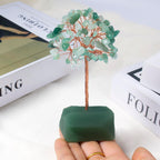 Green Aventurine Crystal Tree of Life,4 Inch Natural Healing Stones,Reiki Energy Money Tree, Handmade with Copper Wire,Feng Shui