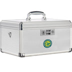 ZORVIDSON Medicine Lock Box, First Aid Kit Medication Storage Box with Lock, Layered Aluminum Frame Daily Medicine Box with Key 