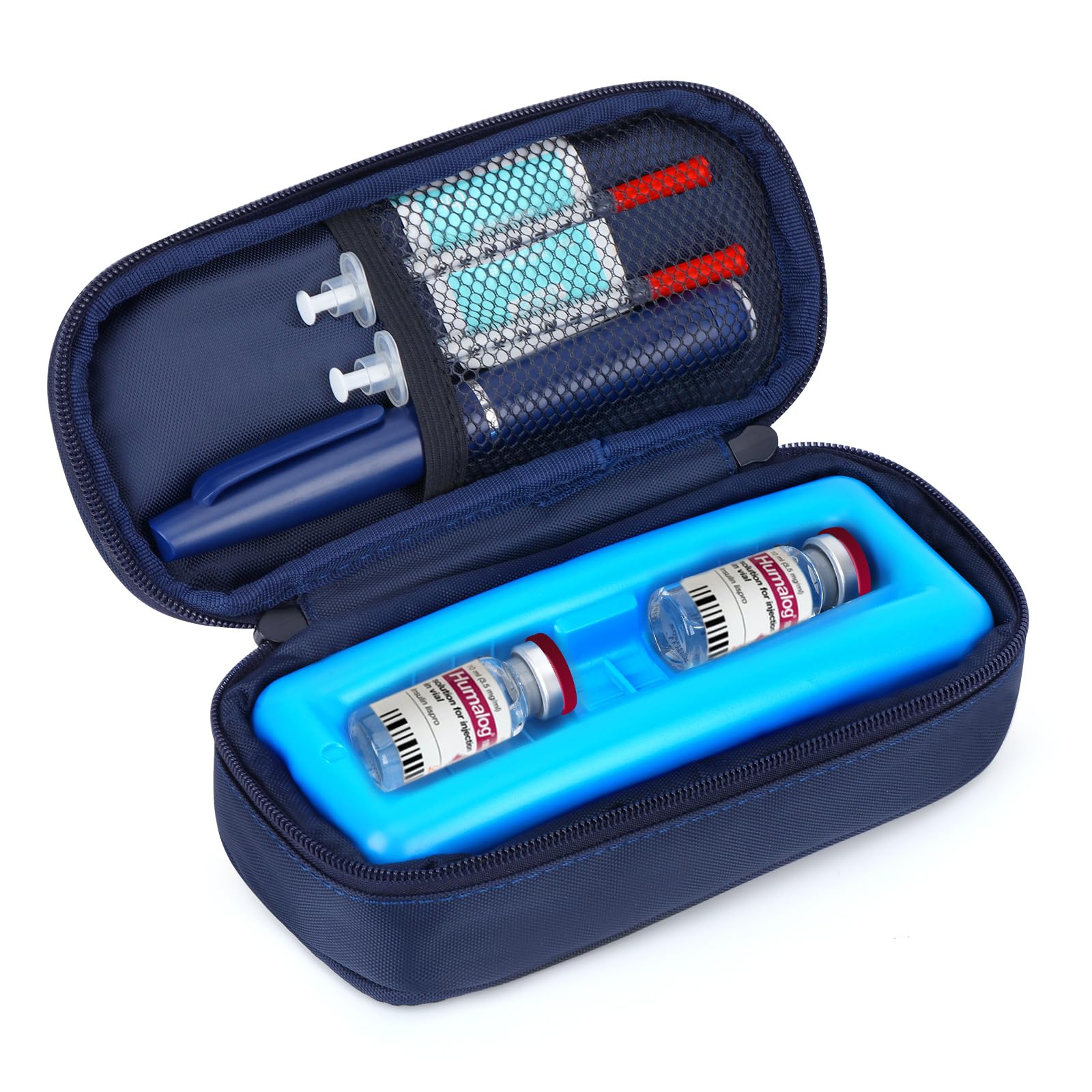 YOUSHARES Insulin Vials Cooler Travel Case - TSA Approved Diabetic Medication Vial Cooling Bag with Protective Ice Brick, Refrig
