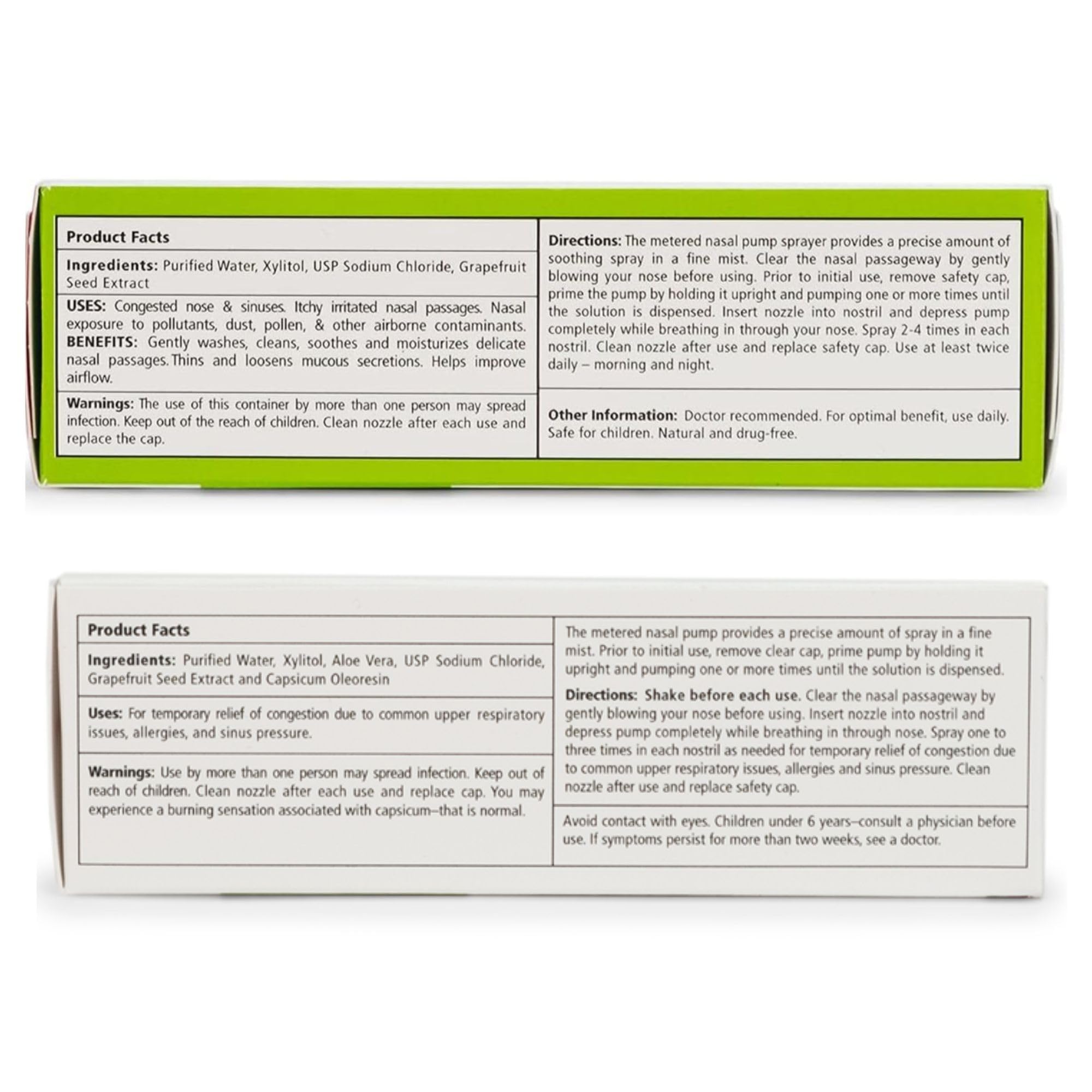 Xlear Natural Xylitol Nasal Spray, Regular and Max Bundle, Stronger, Fast Acting Formula with Capsicum, 1.5 fl oz (Pack of 2)