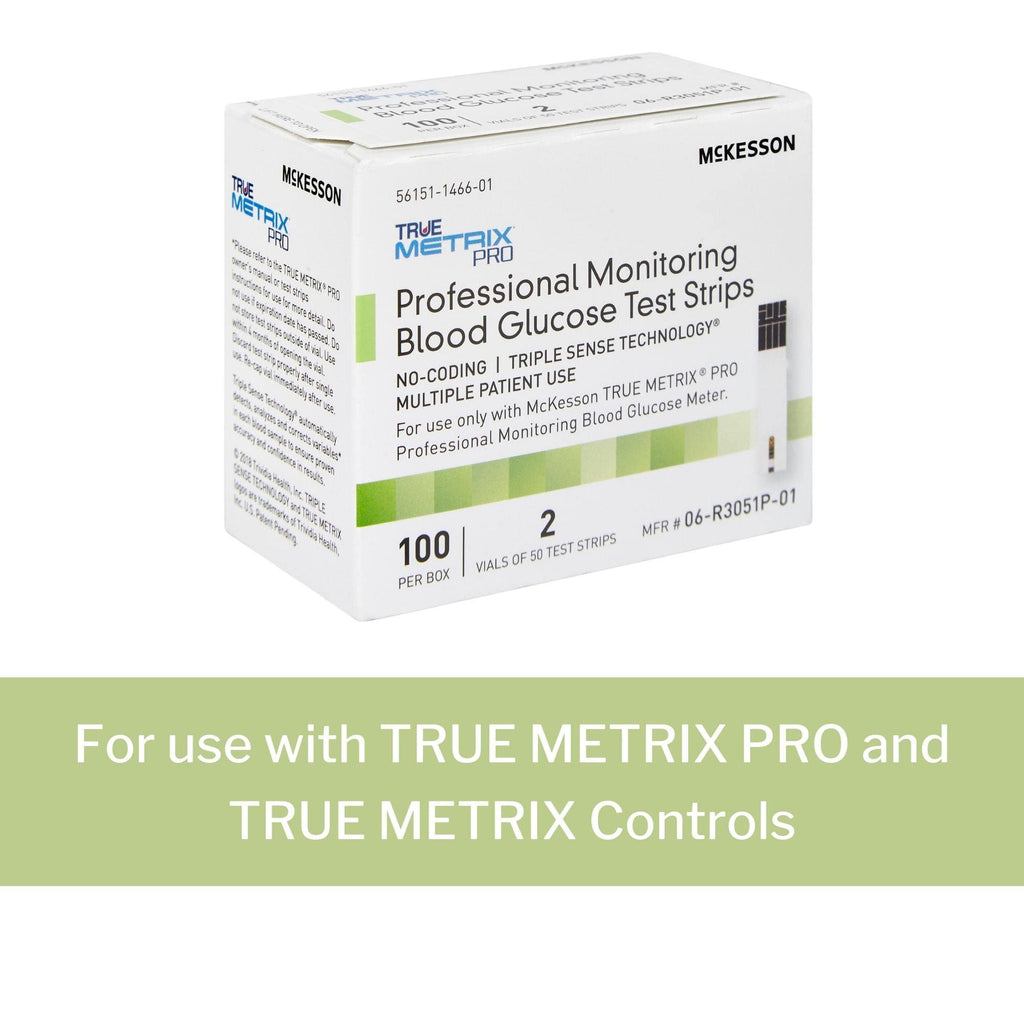 McKesson True METRIX Blood Glucose Test Strips for Diabetes [300 Strips] Professional Monitoring System, Multiple Patient Use