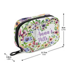 Custom Pill Box 7 Day Pill Case Bag Watercolor Spring Flowers Personalized Name Travel Pill Organizer Bag with Zipper Portable W