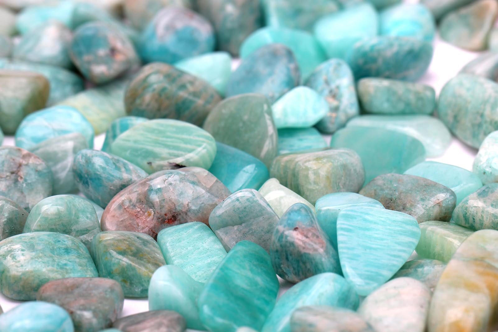 ZenQ 1 lb Amazonite Tumbled Stone Chips Crushed Natural Crystal Quartz Pieces