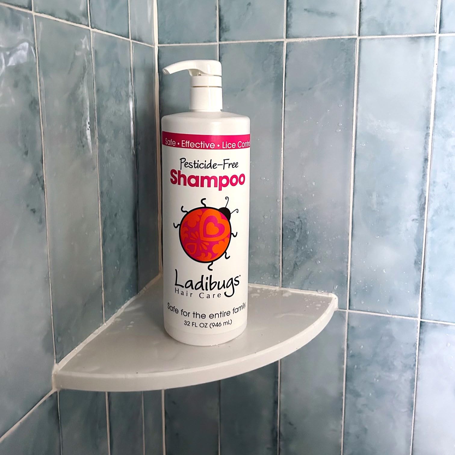 LADIBUGS Lice Prevent Shampoo 32oz Family Size | Natural, Essential Oils, Sulfate-Free| Keep Lice Away!