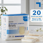McKesson Ultra Plus Stretch Briefs, [20 Count], L/XL, 48-66 in. Incontinence Adult Diapers, Heavy Absorbency, Unisex, Disposable