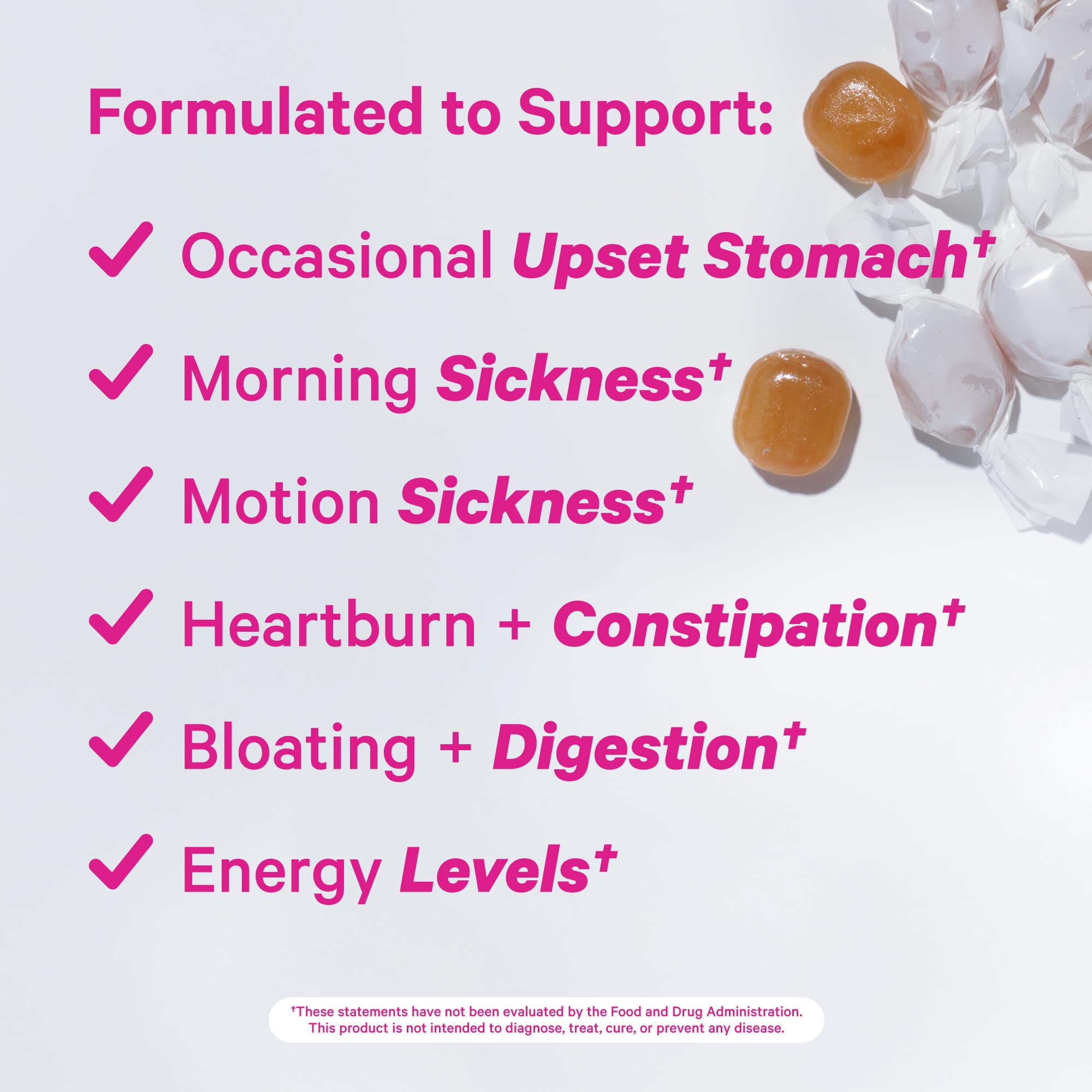 Pink Stork Organic Peppermint Sweets for Morning Sickness and Motion Sickness Support, Added Vitamin B6, 1st Trimester Pregnancy