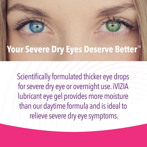iVIZIA Lubricant Eye Gel for Severe and Nighttime Dry Eye Relief, Preservative-Free, Moisturizing, 30 Sterile Single-Use Vials P