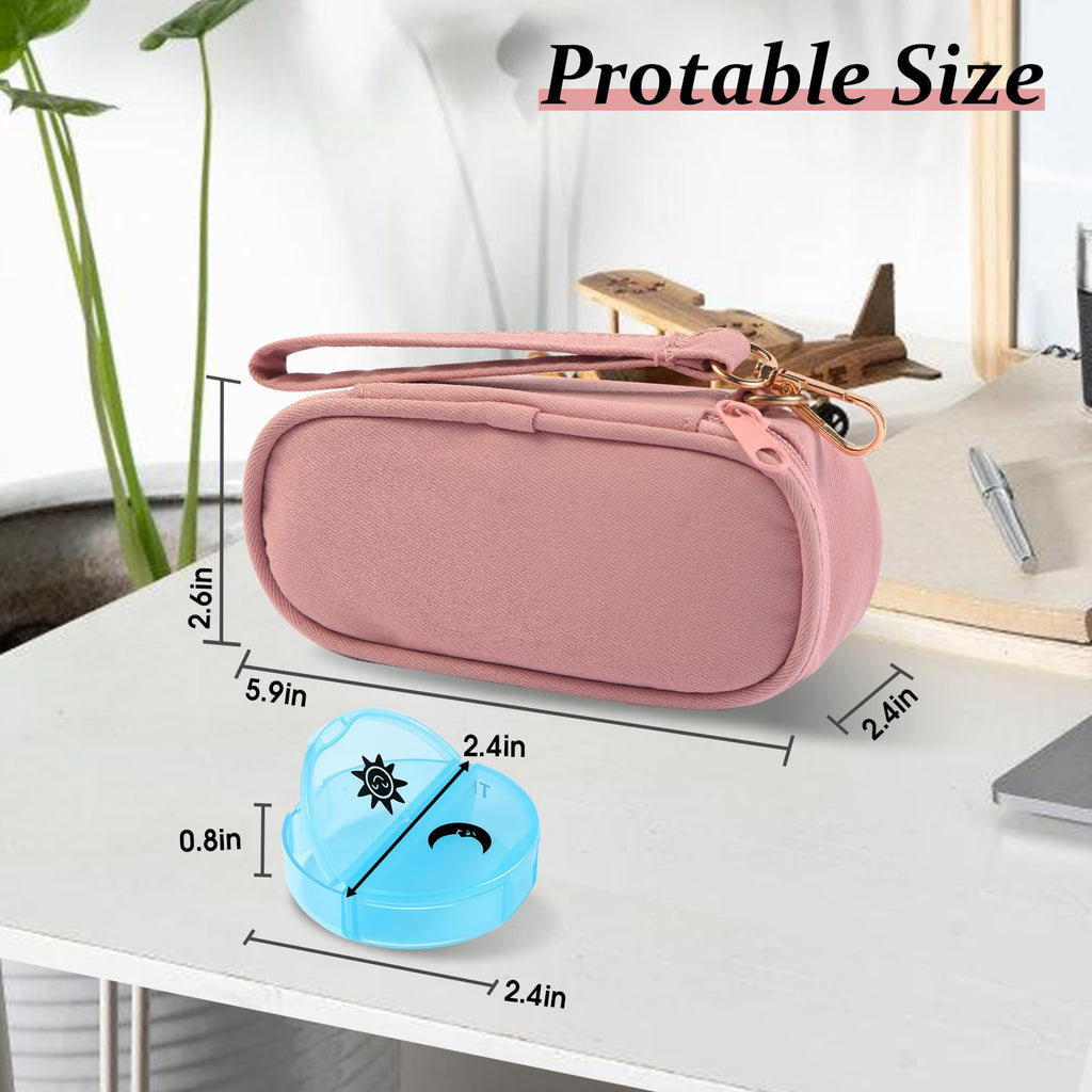Weekly Pill Organizer 2 Times a Day, Travel Pill Box 7 Day with Large Opening, Pill Case, Pill Dispenser Medicine Organizer for