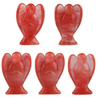 mookaitedecor Cherry Quartz Guardian Angel Figurines, Crystals Gemstone Carved Mini Statue for Love, Peace & Healing 1.5 inch