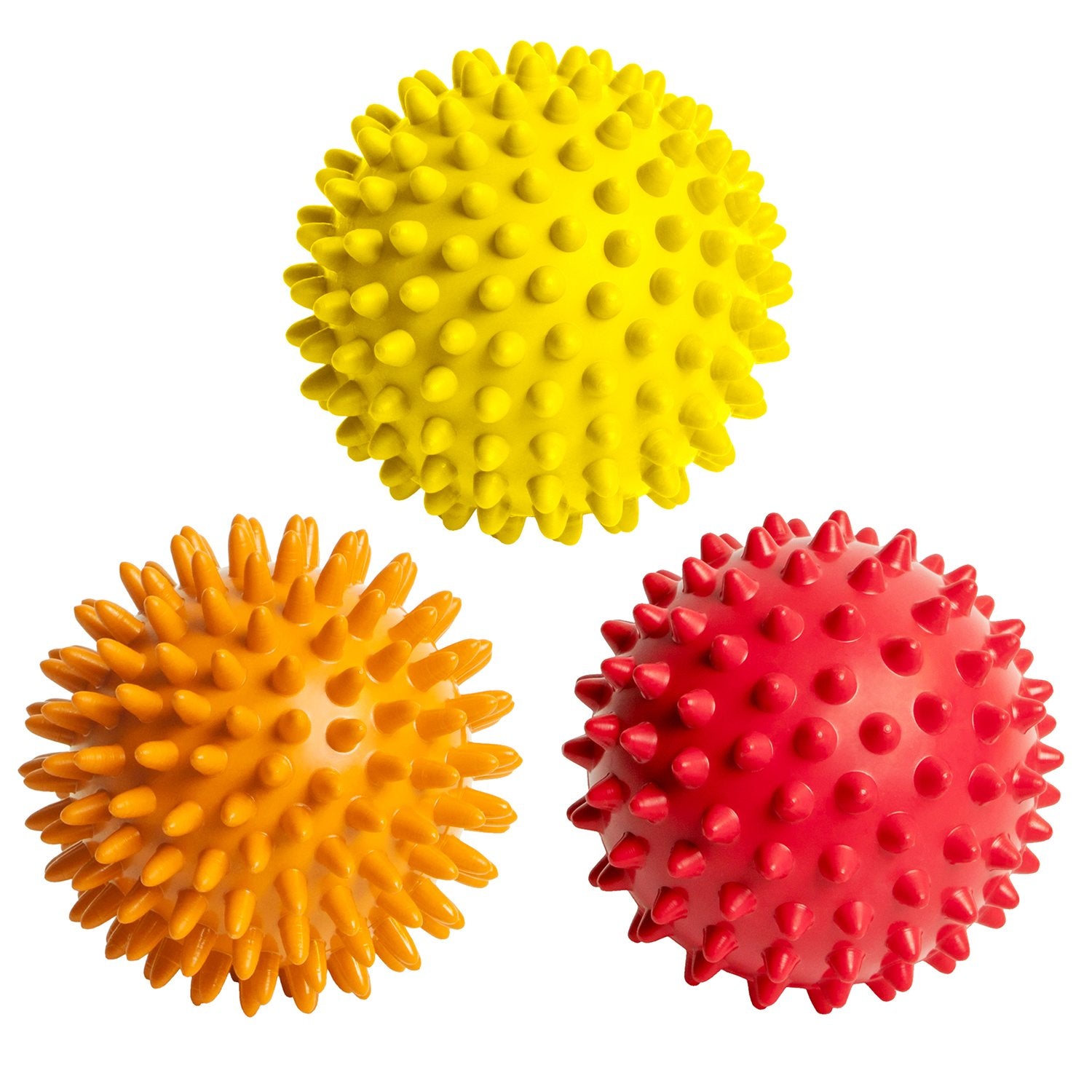 OCTOROX Spiky Massage Balls for Feet, Back, Hands, Muscles - Firm, Medium and Soft Spiked Massager Rollers for Plantar Fasciitis
