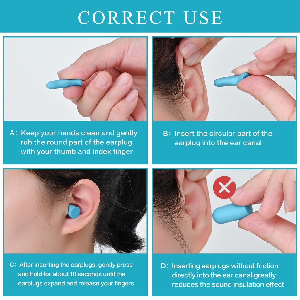 Lenicany 30Pair Soft Foam EarPlugs, 32dB Disposable Sound Blocking Noise Cancelling Ear Plugs for Sleeping/Concerts Loud Music/S